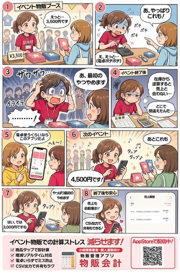 物販会計 説明漫画